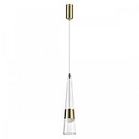 Светильник подвесной LED Lump 5043/12L Odeon Light прозрачный 1 лампа, основание золотое в стиле модерн трубочки