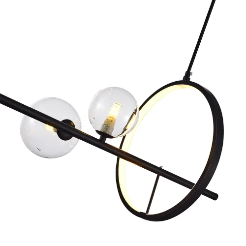 Светильник подвесной Necton SL1165.423.15 ST-Luce прозрачный 10 ламп, основание чёрное в стиле современный шар фото 3
