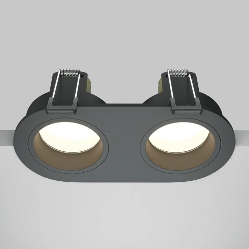 Светильник точечный Share DL126-02-GU10-B Maytoni чёрный на 2 лампы, основание чёрное в стиле современный овальный фото 6