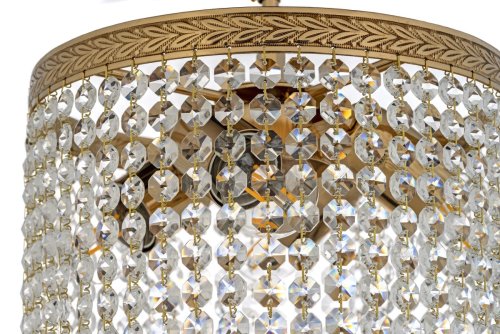 Люстра хрустальная потолочная Cremono E 1.2.25.100 G Dio D'Arte прозрачная без плафона на 4 лампы, основание жёлтое золотое в стиле классический фото 2