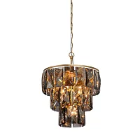 Люстра подвесная V5276-8/6+1 Vitaluce чёрная серая на 7 ламп, основание золотое в стиле классический современный 