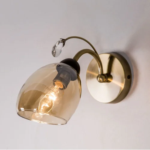 Бра Комета CL108315 Citilux прозрачный янтарный на 1 лампа, основание бронзовое в стиле современный  фото 5