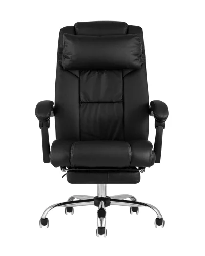 Кресло руководителя TopChairs Royal, черное УТ000001956 Stool Group, чёрный/экокожа, ножки/металл/хром, размеры - ****680*700 фото 5