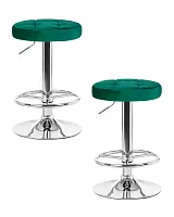 Табурет барный набор 2 шт. SET-2 5008-LM BRUNO, цвет сиденья зеленый велюр (MJ9-88), цвет основания хром Dobrin, /велюр, ножки/металл/хром, размеры - 610*830***360*360 Табурет барный набор 2 шт. SET-2 5008-LM BRUNO, цвет сиденья зеленый велюр (MJ9-88), цвет основания хром Dobrin, /велюр, ножки/металл/хром, размеры - 610*830***360*360