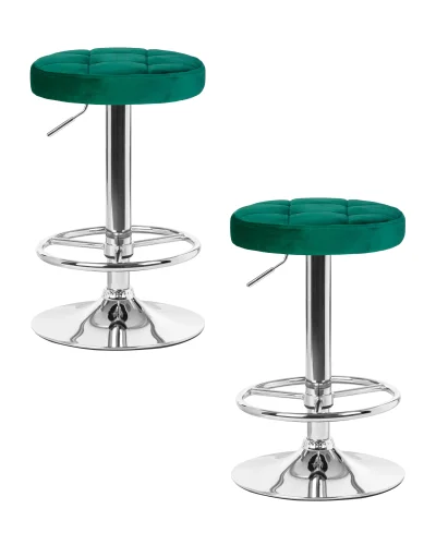 Табурет барный набор 2 шт. SET-2 5008-LM BRUNO, цвет сиденья зеленый велюр (MJ9-88), цвет основания хром Dobrin, /велюр, ножки/металл/хром, размеры - 610*830***360*360 Табурет барный набор 2 шт. SET-2 5008-LM BRUNO, цвет сиденья зеленый велюр (MJ9-88), цвет основания хром Dobrin, /велюр, ножки/металл/хром, размеры - 610*830***360*360