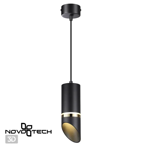 Светильник подвесной Delta 370909 Novotech чёрный 1 лампа, основание чёрное в стиле современный трубочки фото 5