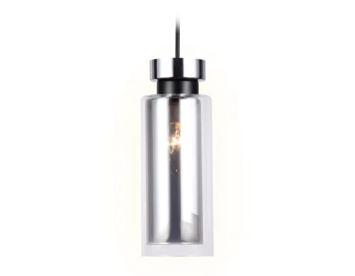 Светильник подвесной TR3572 Ambrella light чёрный серый 1 лампа, основание хром в стиле хай-тек современный трубочки