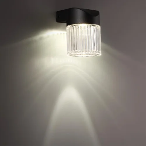 Настенный светильник уличный LED Estima 359291 Novotech уличный IP65 чёрный на 1 лампу, плафон прозрачный в стиле современный LED фото 6