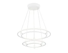 Люстра подвесная LED FL5542 Ambrella light белая на 1 лампа, основание белое в стиле модерн хай-тек кольца
