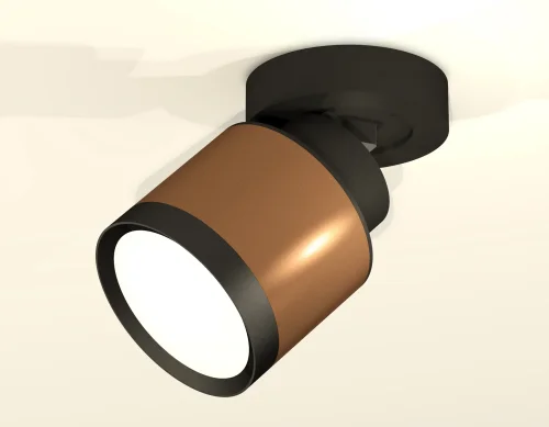 Светильник накладной XM8117001 Ambrella light коричневый 1 лампа, основание чёрное в стиле хай-тек круглый фото 3