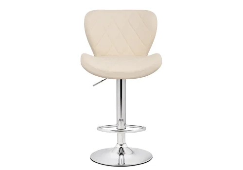 Барный стул Porch beige / chrome 15510 Woodville, бежевый/искусственная кожа, ножки/металл/хром, размеры - *1100***470*530 фото 2