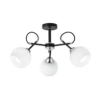 Люстра потолочная Стивен CL141231 Citilux белая на 3 лампы, основание чёрное в стиле модерн 