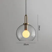 Светильник подвесной GAUSS шар 25 прозрачный 189522-26 ImperiumLoft прозрачный 1 лампа, основание латунь в стиле современный 