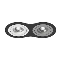 Светильник точечный Intero 16 Double Round i6270609 Lightstar серый белый 2 лампы, основание чёрное в стиле современный хай-тек 