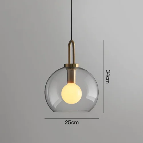 Светильник подвесной GAUSS шар 25 прозрачный 189522-26 ImperiumLoft прозрачный 1 лампа, основание латунь в стиле современный 
