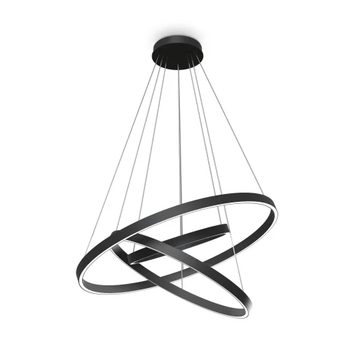 Светильник подвесной LED Rim MOD058PL-L100BK Maytoni чёрный 1 лампа, основание чёрное в стиле минимализм современный кольца