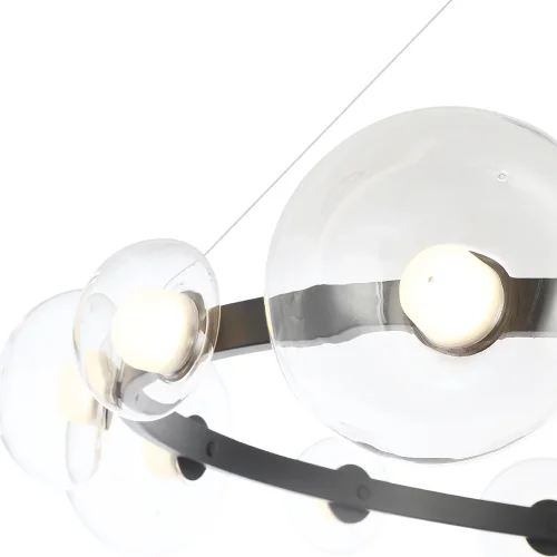 Люстра подвесная LED BOSQUE SP12 BLACK/TRANSPARENT Crystal Lux прозрачная на 12 ламп, основание чёрное в стиле современный  фото 5