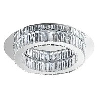 Люстра потолочная LED CORLIANO 39015 Eglo прозрачная на 1 лампа, основание хром в стиле арт-деко современный классический 
