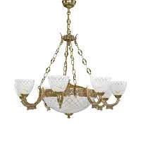 Люстра подвесная  L 7152/8+3 Reccagni Angelo белая на 11 ламп, основание золотое в стиле классический 