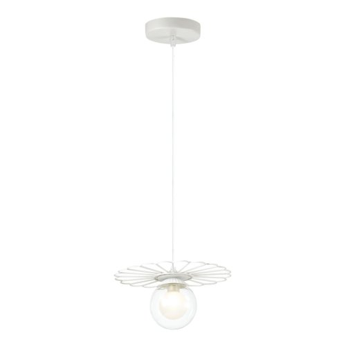 Светильник подвесной Mimi 3780/1 Lumion прозрачный 1 лампа, основание белое в стиле флористика  фото 2
