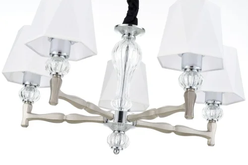Люстра подвесная 672/5S Nickel Escada белая на 5 ламп, основание никель в стиле современный  фото 3