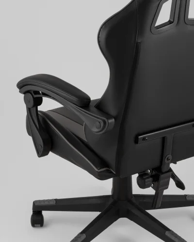 Кресло спортивное TopChairs Commander, черно-серый УТ000039476 Stool Group, чёрный/экокожа, ножки/полимер/чёрный, размеры - 1170*1270***710*710 фото 5