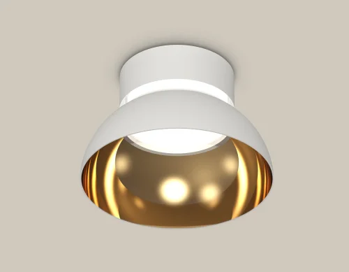 Светильник накладной XS8101036 Ambrella light золотой белый 1 лампа, основание белое в стиле современный хай-тек круглый фото 3