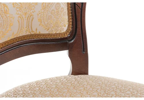 Деревянный стул Bronte вишня с патиной /  бежевый 438334 Woodville, бежевый/ткань, ножки/массив бука дерево/вишня, размеры - ****530*550 фото 9