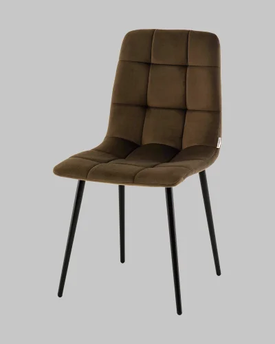 Стул Одди NEW велюр коричневый УТ000041284 Stool Group, коричневый/велюр, ножки/металл/чёрный, размеры - ***** фото 3