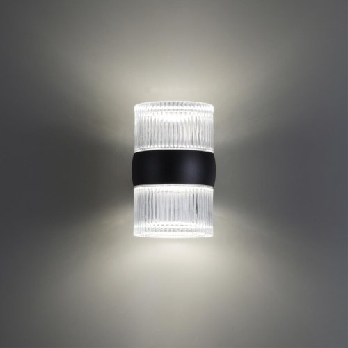 Настенный светильник уличный Estima 359718 Novotech уличный IP65 чёрный на 2 лампы, плафон прозрачный в стиле минимализм хай-тек современный LED фото 6