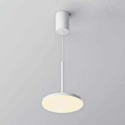 Светильник подвесной LED Plato P076PL-L12W3K-W Maytoni белый 1 лампа, основание белое в стиле современный хай-тек  фото 3