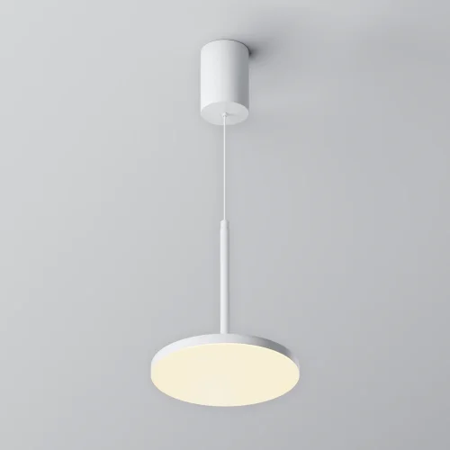 Светильник подвесной LED Plato P076PL-L12W3K-W Maytoni белый на 1 лампу, основание белое в стиле современный хай-тек фото 3