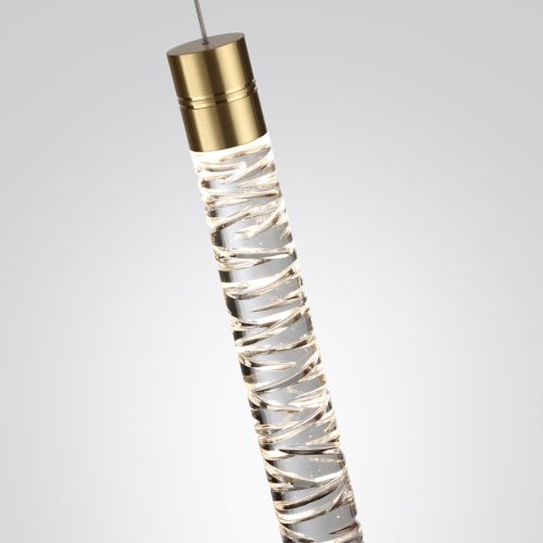 Светильник подвесной LED Pilar 7145/5L Odeon Light прозрачный на 1 лампу, основание бронзовое в стиле современный классический трубочки фото 5