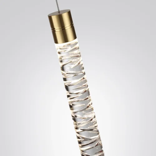 Светильник подвесной Pilar 7145/5L Odeon Light прозрачный на 1 лампу, основание бронзовое в стиле классический современный трубочки фото 5