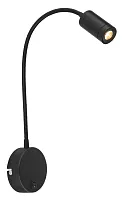 Бра с выключателем LED Milly 57311B Globo чёрный 1 лампа, основание чёрное в стиле современный минимализм гибкая ножка для чтения