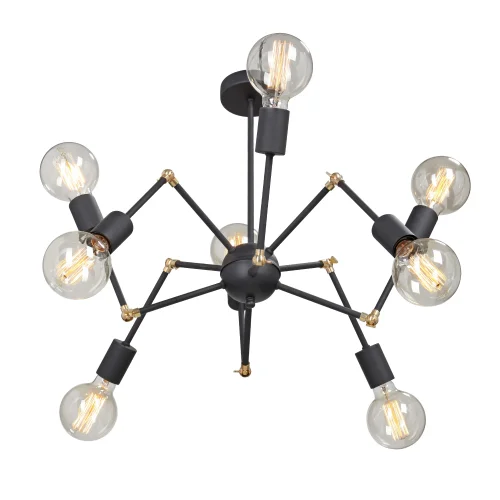 Люстра потолочная V4897-1/8PL Vitaluce без плафона на 8 ламп, основание чёрное в стиле лофт фото 3