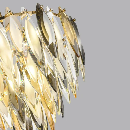 Люстра подвесная Vilna 5068/9 Odeon Light янтарная серая белая на 9 ламп, основание золотое в стиле современный  фото 5