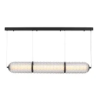 Светильник подвесной LED Saguaro SL6144.413.01 ST-Luce прозрачный на 1 лампу, основание чёрное в стиле современный линейный