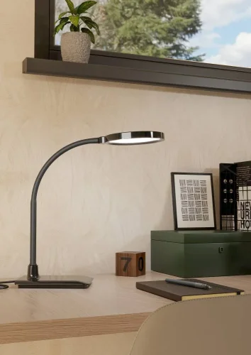 Настольная лампа LED Lauro 902175 Eglo чёрная на 1 лампу, основание чёрное полимер в стиле современный фото 2