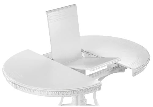 Деревянный стол Нозеан белый / серебро  543578 Woodville столешница белая из шпон фото 4