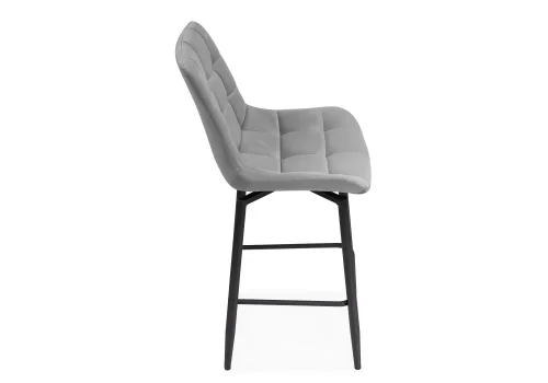Полубарный стул Алст К крутящийся светло-серый / черный 502282 Woodville, серый/велюр, ножки/металл/чёрный, размеры - ****500*580 фото 4