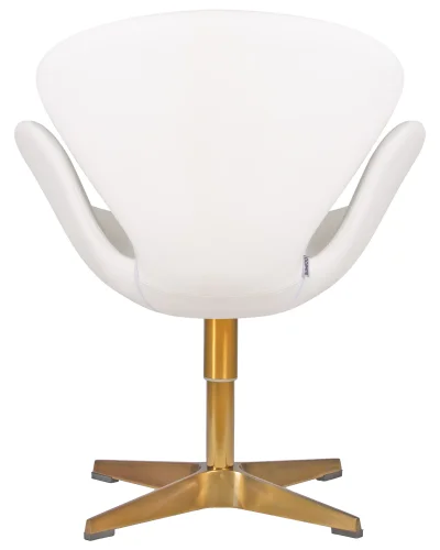 Кресло дизайнерское  69A-LMO SWAN, цвет сиденья белый (P23), цвет основания золото Dobrin, белый/кожзаменитель, ножки/металл/золотой, размеры - ****710*600 фото 4
