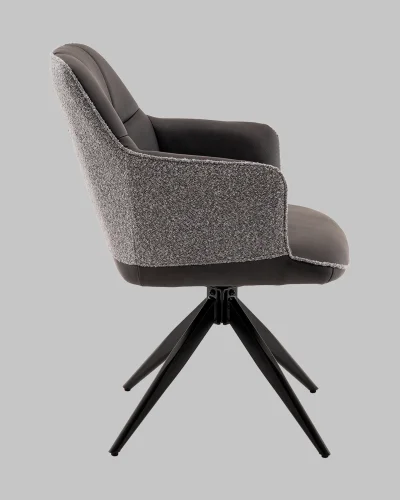 Стул обеденный Naya,  серый, экокожа, букле УТ000040789 Stool Group, серый/букле, ножки/металл/чёрный, размеры - *870**** фото 4
