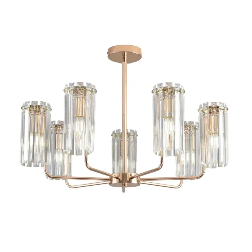 Люстра потолочная хрустальная Favla 8347/7 Lumion прозрачная на 7 ламп, основание золотое в стиле классический фото 6