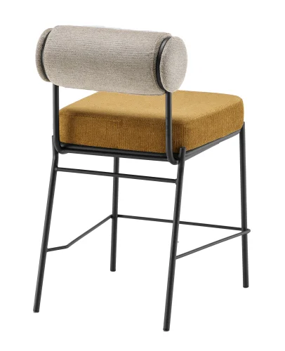 Стул полубарный Ponpoun, бежевый, терракотовый УТ000040468 Stool Group, терракотовый/шенилл, ножки/металл/чёрный, размеры - *910***520*635 фото 4