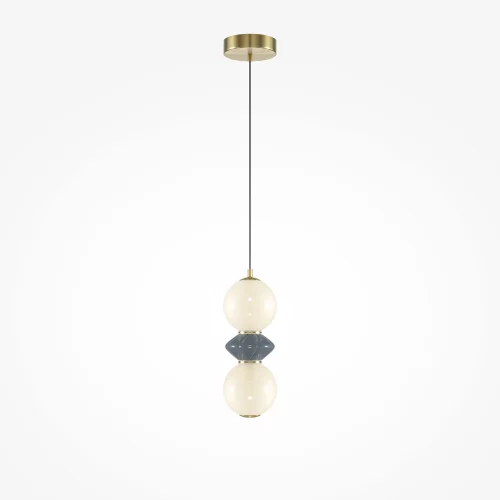 Светильник подвесной LED Brosche MOD362PL-L10GR3K Maytoni белый на 1 лампу, основание латунь в стиле современный арт-деко шар фото 3