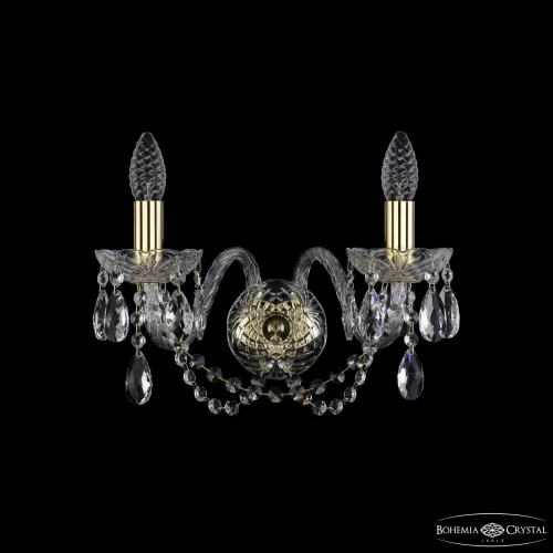 Бра 1402B/2/160 G Bohemia Ivele Crystal без плафона на 2 лампы, основание золотое прозрачное в стиле классический sp