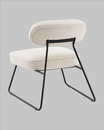 Кресло Kate new ткань букле бежевый УТ000041265 Stool Group, бежевый/букле, ножки/металл/чёрный, размеры - *740****мм фото 3