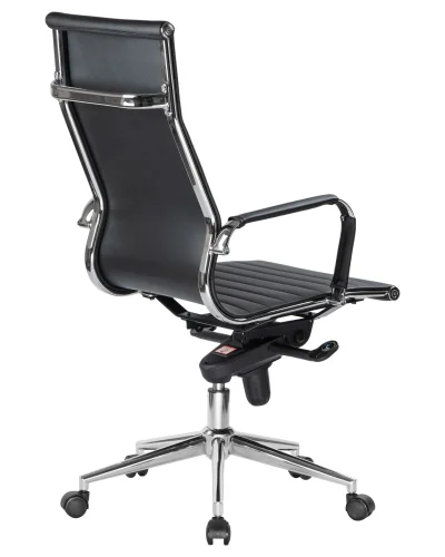 Офисное кресло для руководителей 101F-LMR CLARK, цвет чёрный Dobrin, чёрный/экокожа, ножки/металл/хром, размеры - 1090*1150***680*680 фото 4