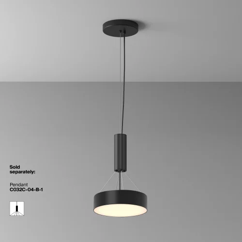 Светильник потолочный LED Zon C032CL-24W3K-RD-B Maytoni белый на 1 лампу, основание чёрное в стиле современный круглый тарелка фото 12